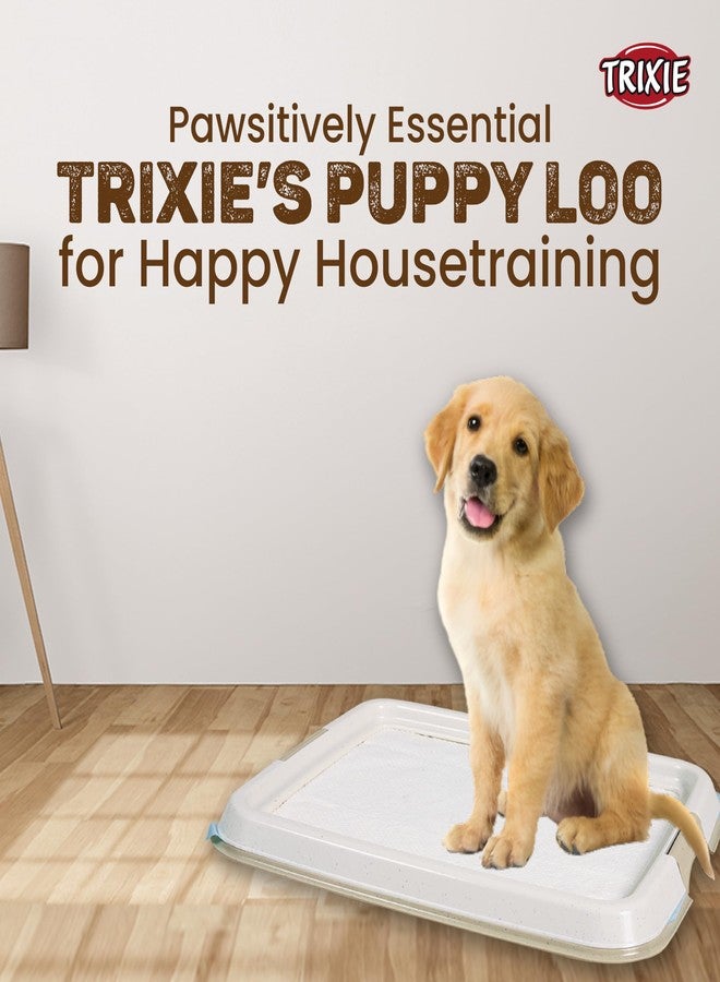 تريكسي صينية تريكسي لتدريب الجراء على استخدام المرحاض داخل المنزل، توفر تثبيتًا آمنًا حتى لأكثر فوط الجراء بللًا، مرحاض بلاستيكي للحيوانات الأليفة داخل المنزل، مثالي لسلالات مثل جولدن ريتريفر - 65 × 55 سم - Image 2